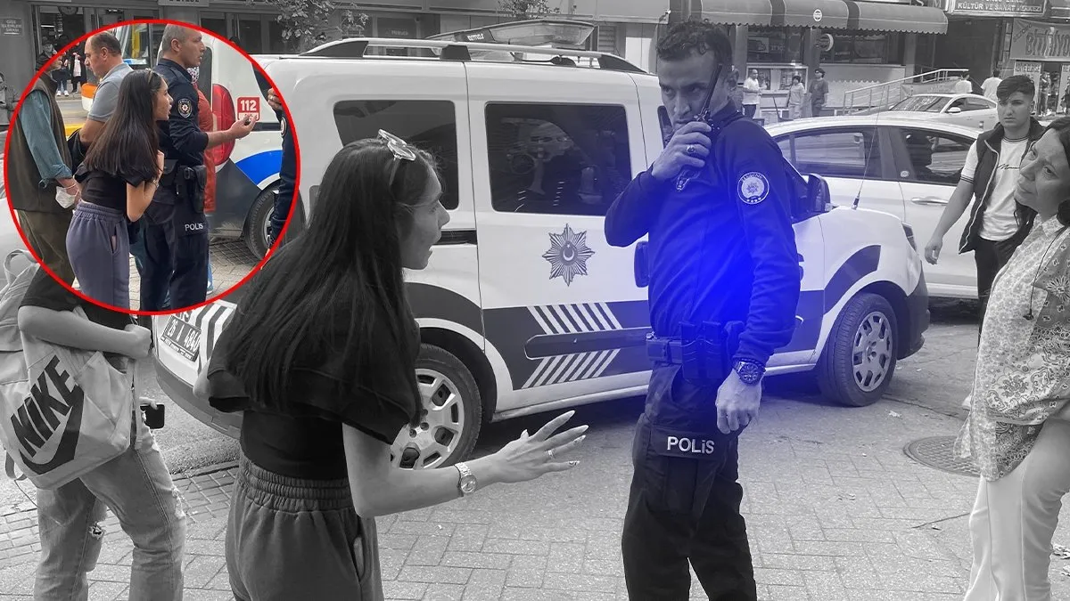 Eşi gözaltına alınan kadın deliye döndü: “Seni parça pinçik ederim”